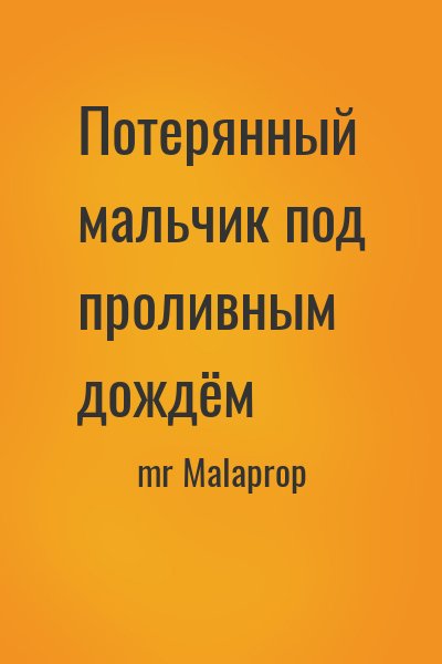 mr Malaprop - Потерянный мальчик под проливным дождём