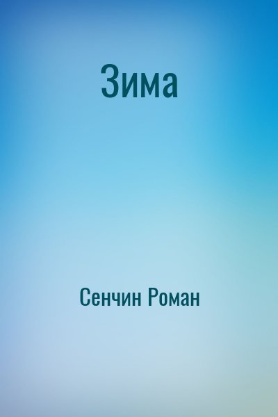 Сенчин Роман - Зима