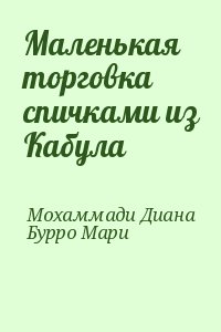 Мохаммади Диана, Бурро Мари - Маленькая торговка спичками из Кабула