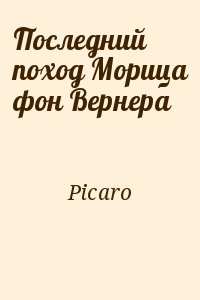 Picaro - Последний поход Морица фон Вернера