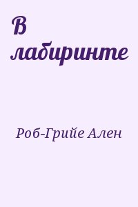 Роб-Грийе Ален - В лабиринте