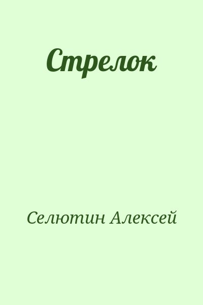 Стрелок читать. Алексей Селютин. Селютин Алексей Ильич.