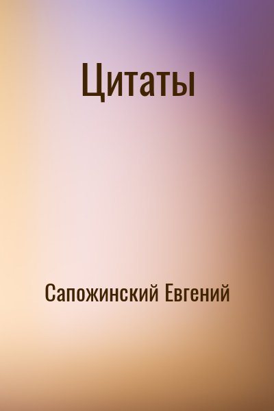 Сапожинский Евгений - Цитаты