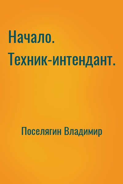 Поселягин Владимир - Начало. Техник-интендант.