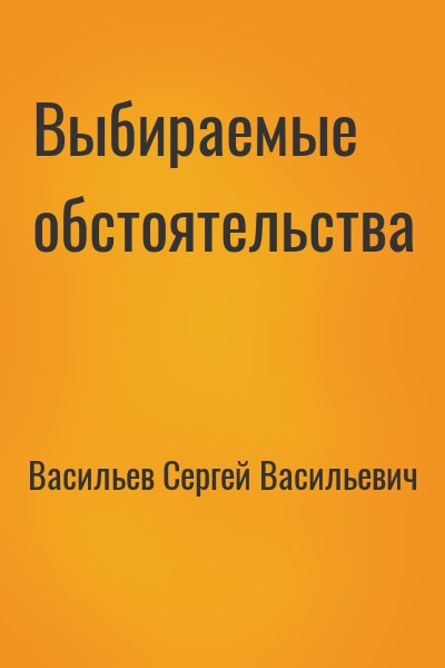 Васильев Сергей Васильевич - Выбираемые обстоятельства