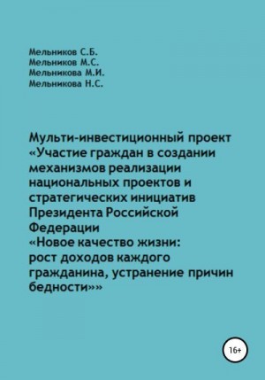 Мельников Сергей Борисович, Мельникова Мария, Мельникова Наталия, Мельников Михаил - Мульти-инвестиционный проект «Участие граждан в создании механизмов реализации национальных проектов и стратегических инициатив Президента РФ „Новое качество жизни: рост доходов каждого“